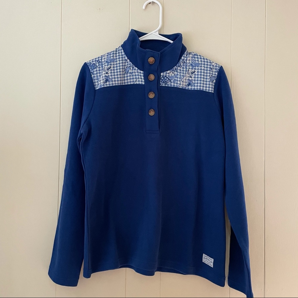 ORVIS blue gingham sweater
